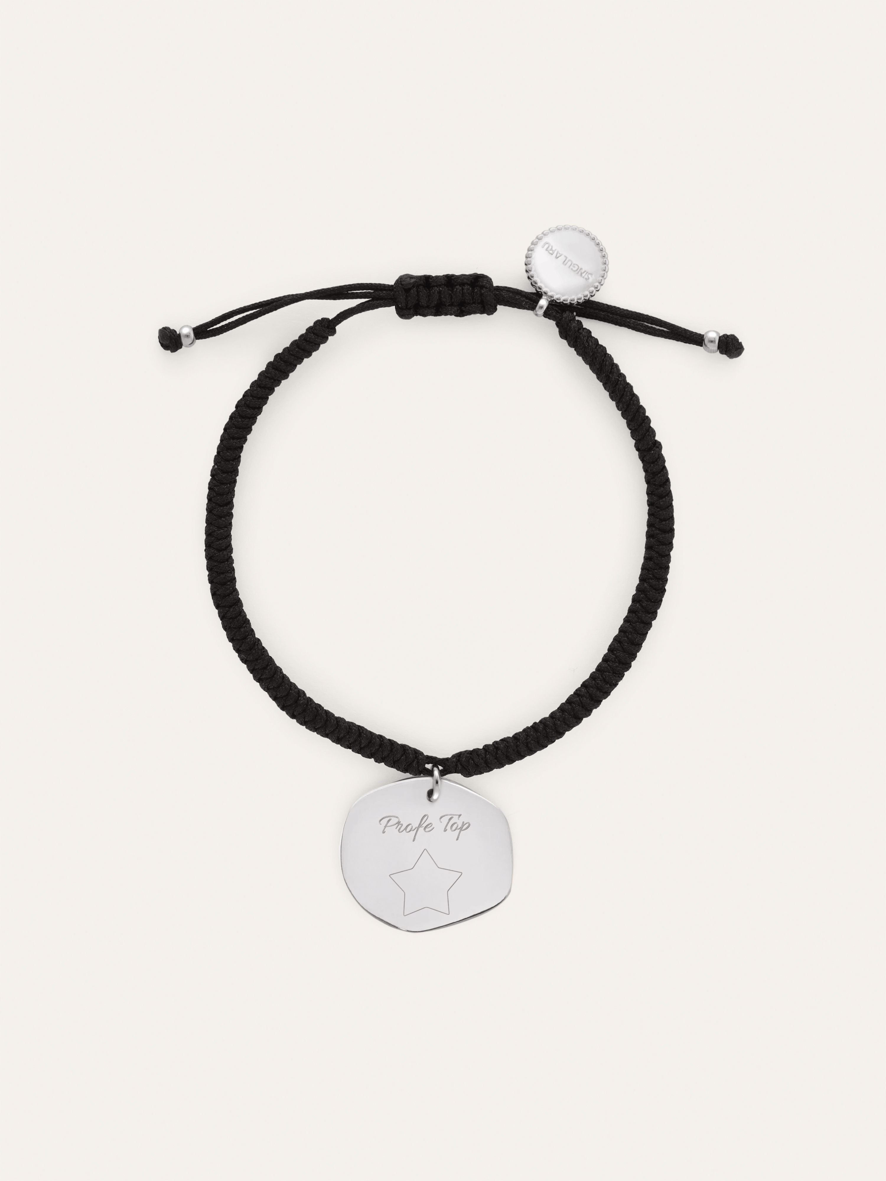 Pulsera Personalizada Medallón Organic Negro Acero