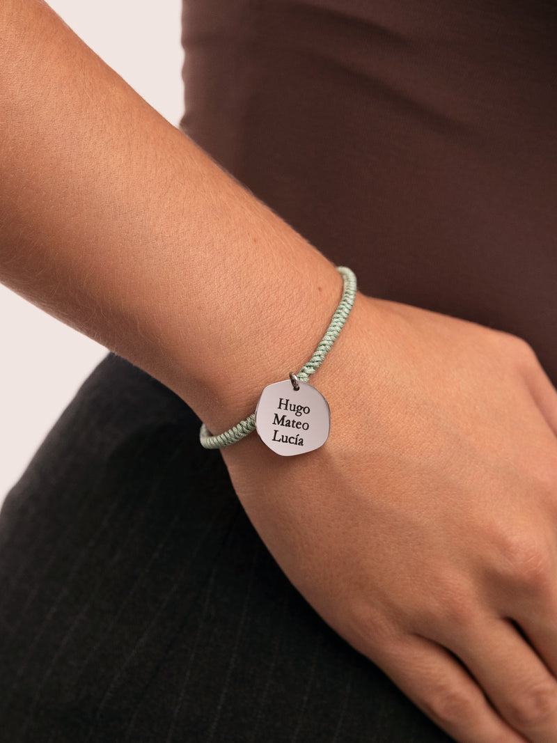 Pulsera Personalizada Medallion Verde Acero