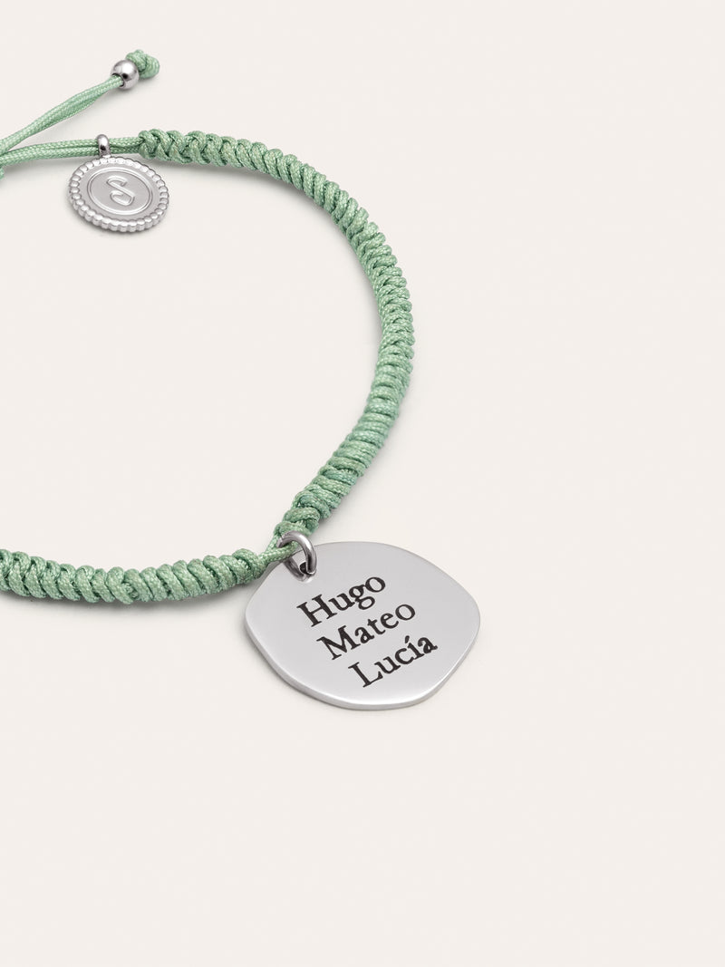 Pulsera Personalizada Medallion Verde Acero