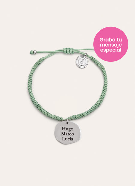 Pulseira Personalizada Medallion Verde Aço