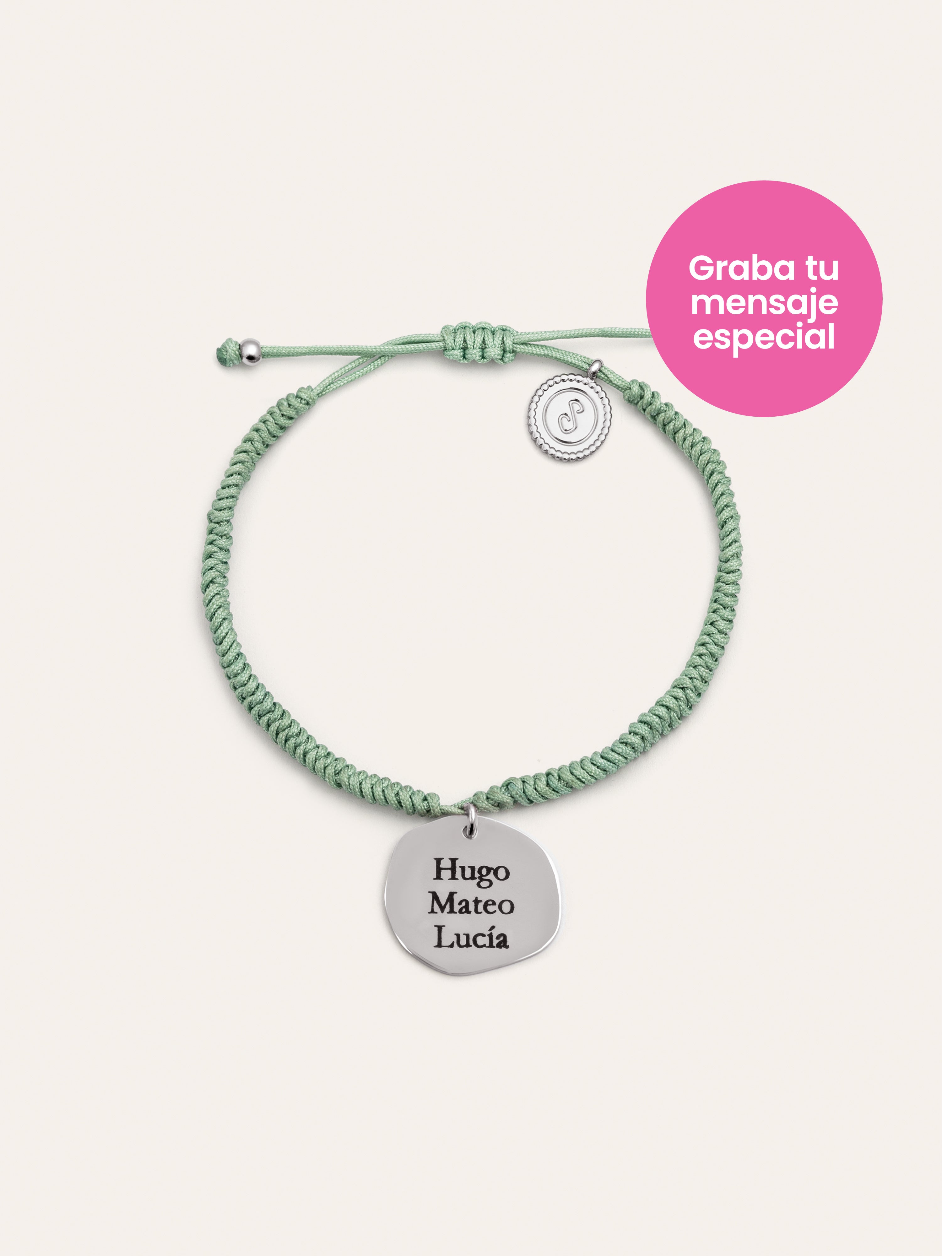 Pulsera Personalizada Medallion Verde Acero