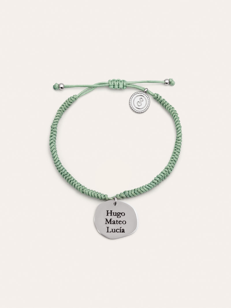 Pulsera Personalizada Medallion Verde Acero
