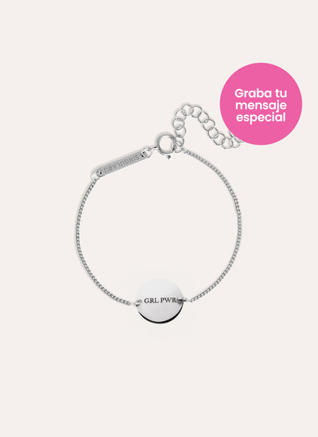 Moon Personalisiertes Armband, Silber
