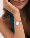 Pulseira Personalizada Medalhão Organic Rosa Aço