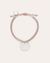 Pulseira Personalizada Medalhão Organic Rosa Aço