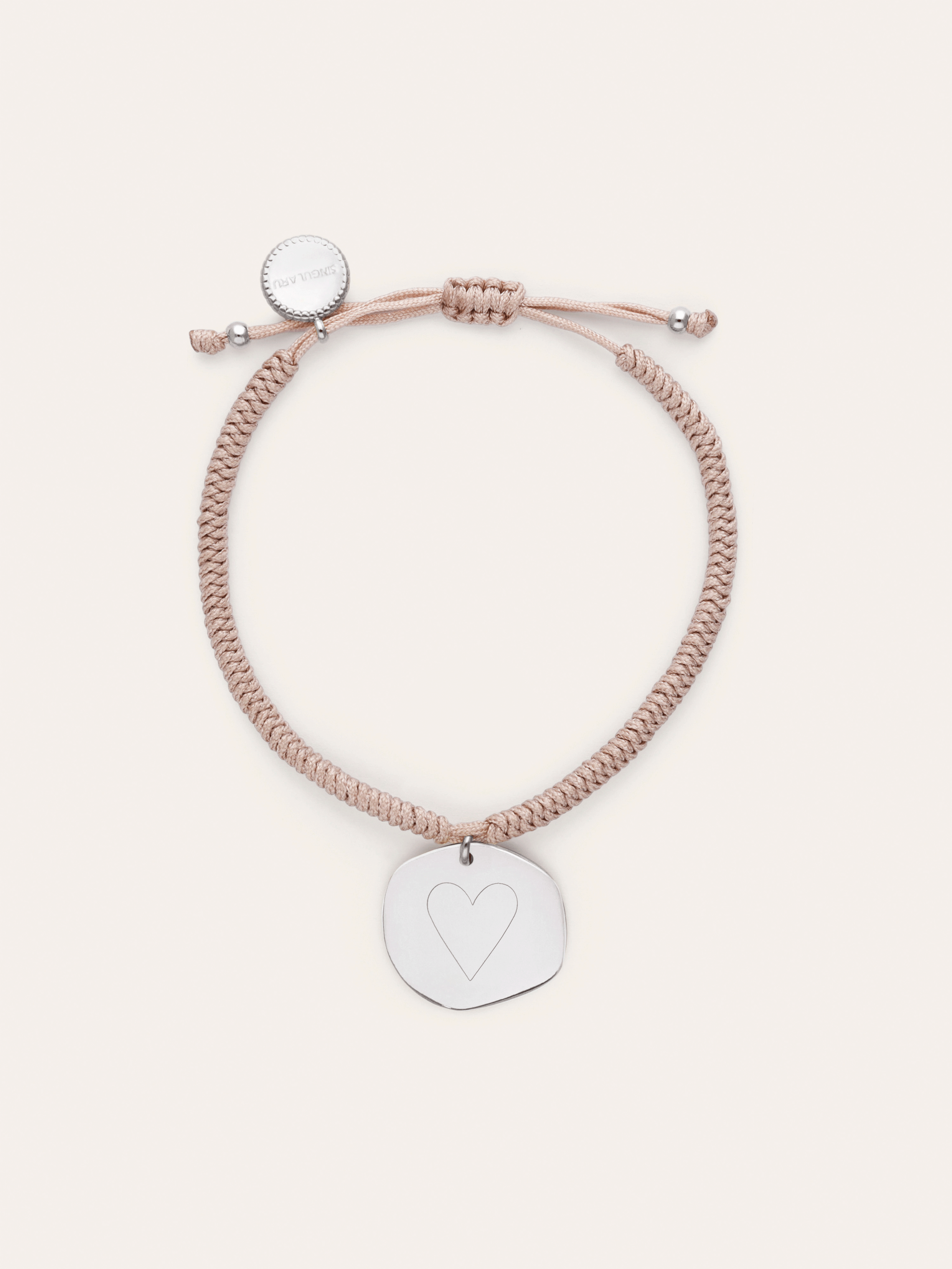 Pulseira Personalizada Medalhão Organic Rosa Aço