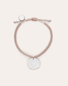 Pulseira Personalizada Medalhão Organic Rosa Aço