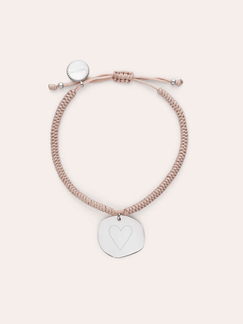 Pulseira Personalizada Medalhão Organic Rosa Aço