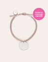 Pulseira Personalizada Medalhão Organic Rosa Aço
