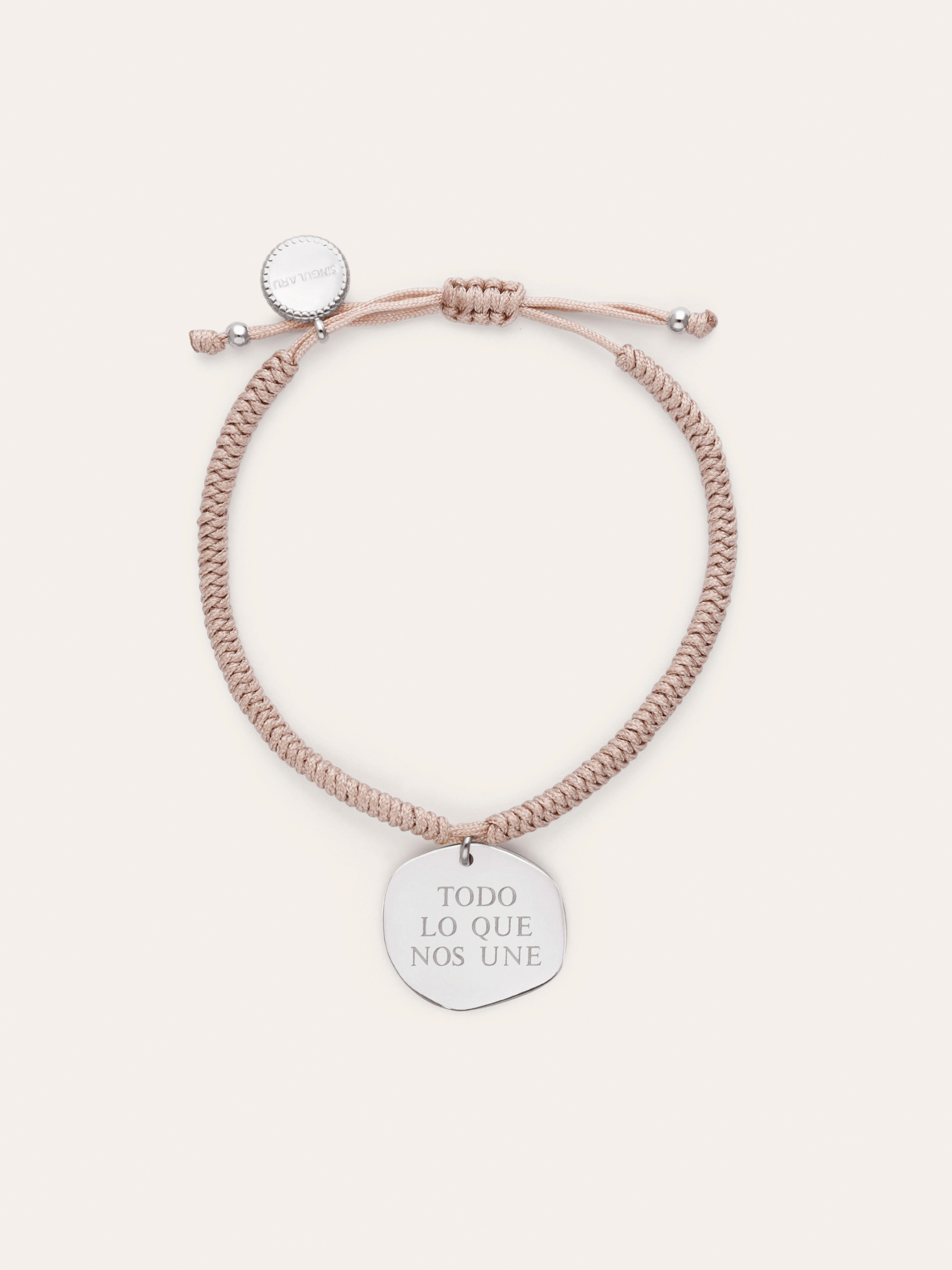 Pulseira Personalizada Medalhão Organic Rosa Aço