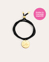 Pulseira Personalizada Dream Preta Prata Banho de Ouro