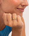 Anello Personalizzato Letter Spark Acciaio Placcato Oro