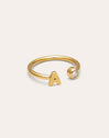 Anello Personalizzato Letter Spark Acciaio Placcato Oro
