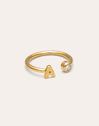 Anello Personalizzato Letter Spark Acciaio Placcato Oro