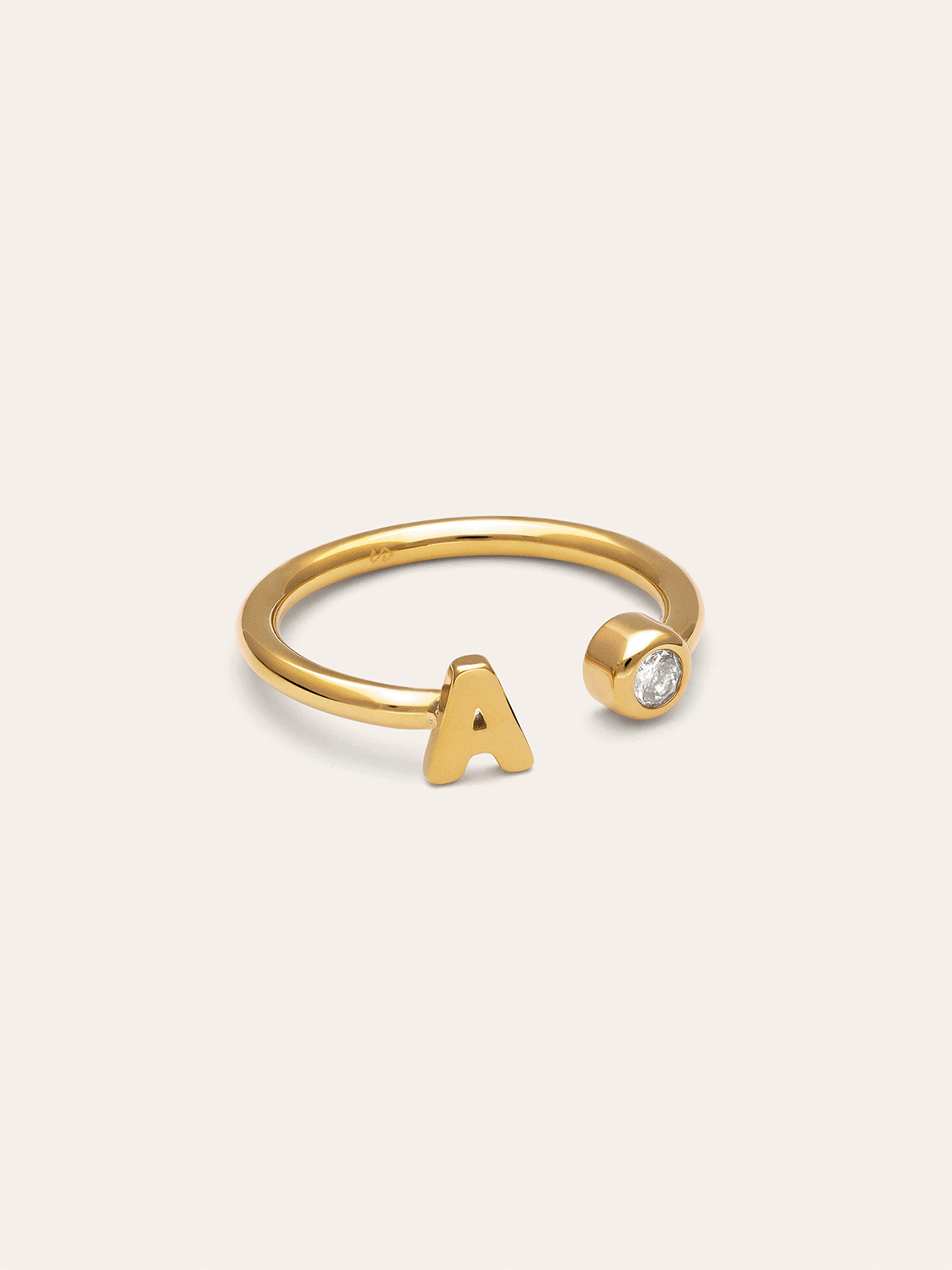 Anello Personalizzato Letter Spark Acciaio Placcato Oro