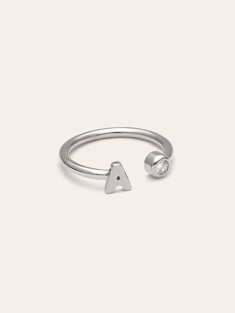 Anello Personalizzato Letter Spark Acciaio