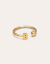 Anello Personalizzato Letter Spark Acciaio Placcato Oro