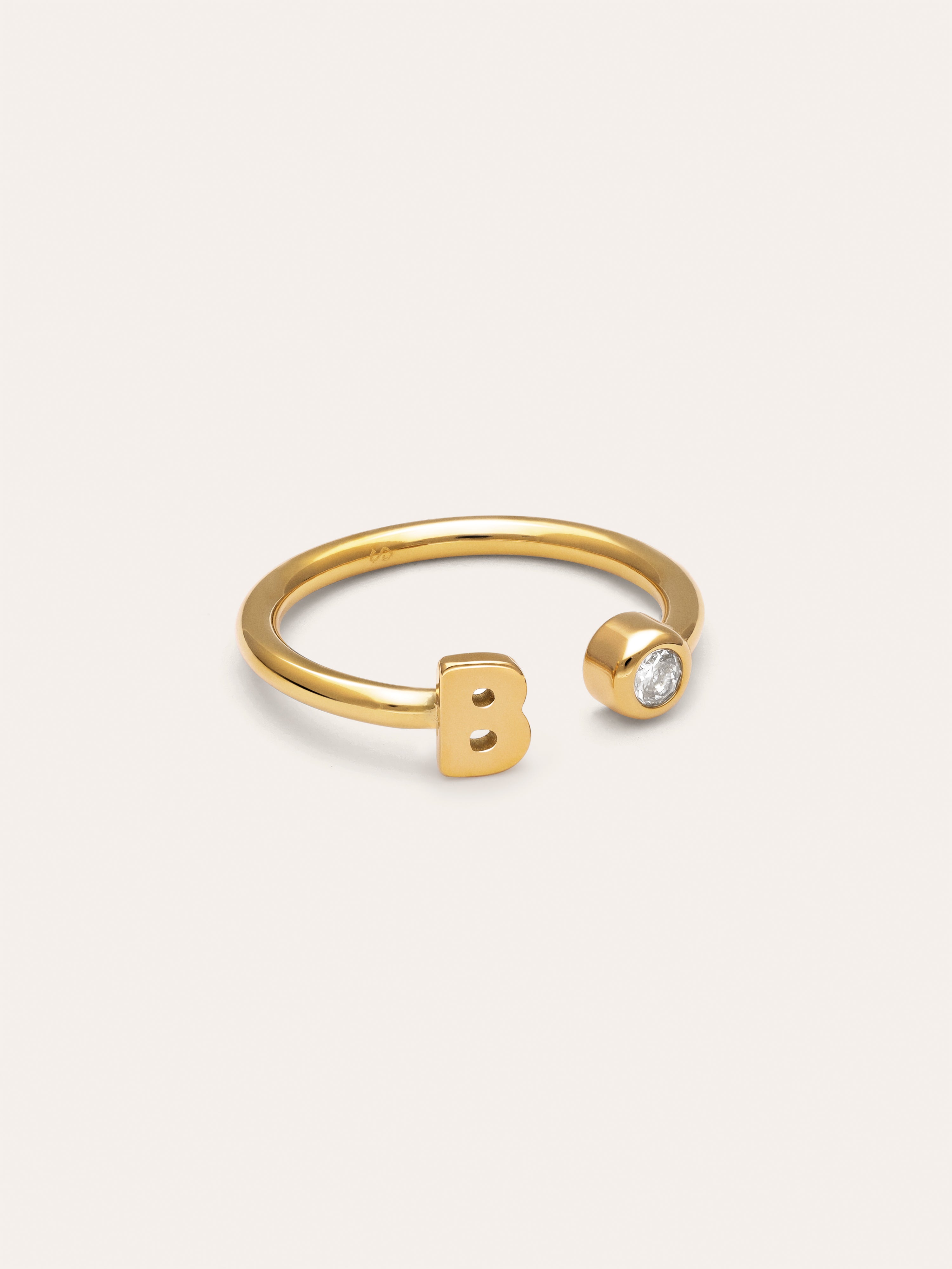 Anello Personalizzato Letter Spark Acciaio Placcato Oro