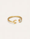 Anello Personalizzato Letter Spark Acciaio Placcato Oro