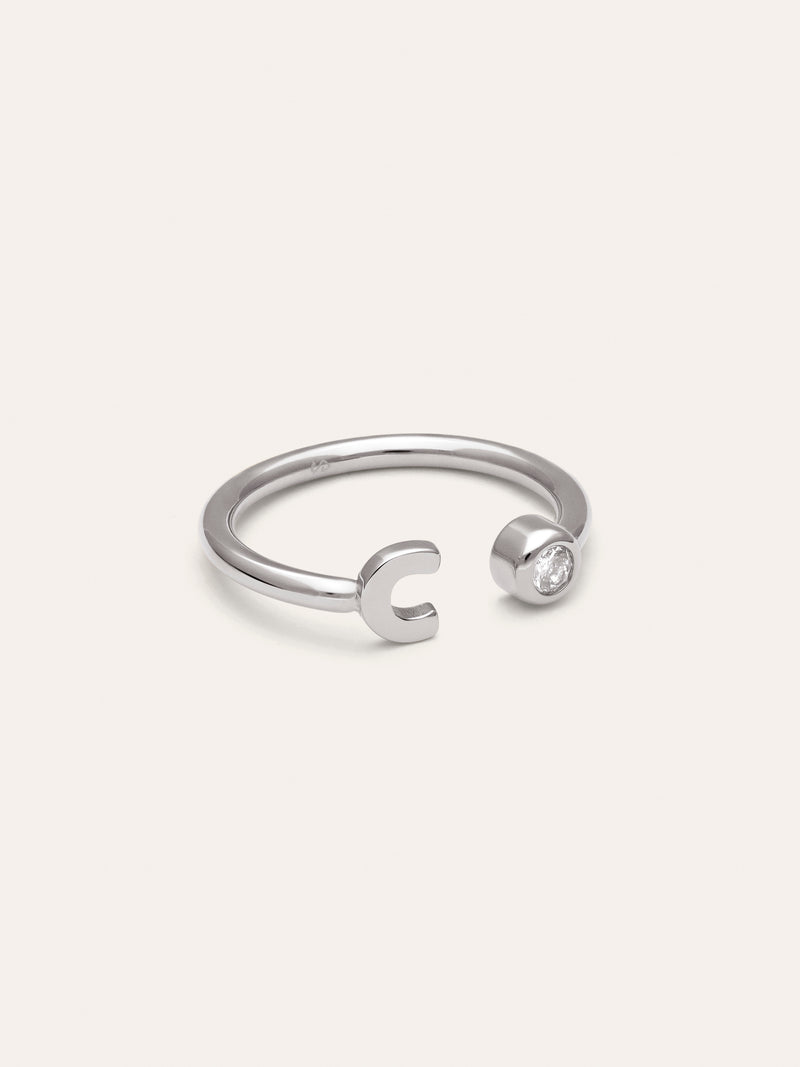 Anello Personalizzato Letter Spark Acciaio