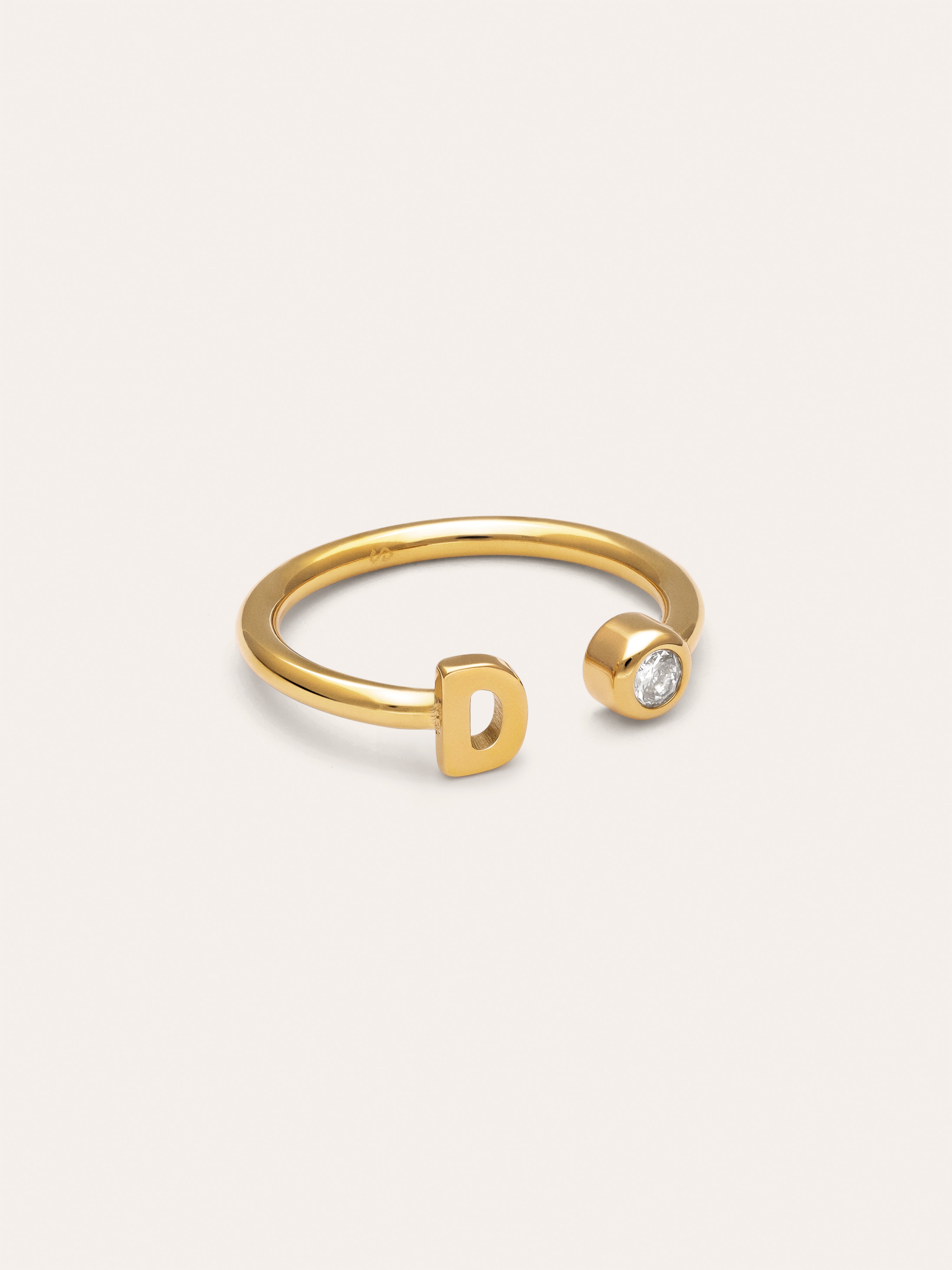 Anello Personalizzato Letter Spark Acciaio Placcato Oro
