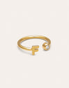 Anello Personalizzato Letter Spark Acciaio Placcato Oro