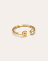 Anello Personalizzato Letter Spark Acciaio Placcato Oro