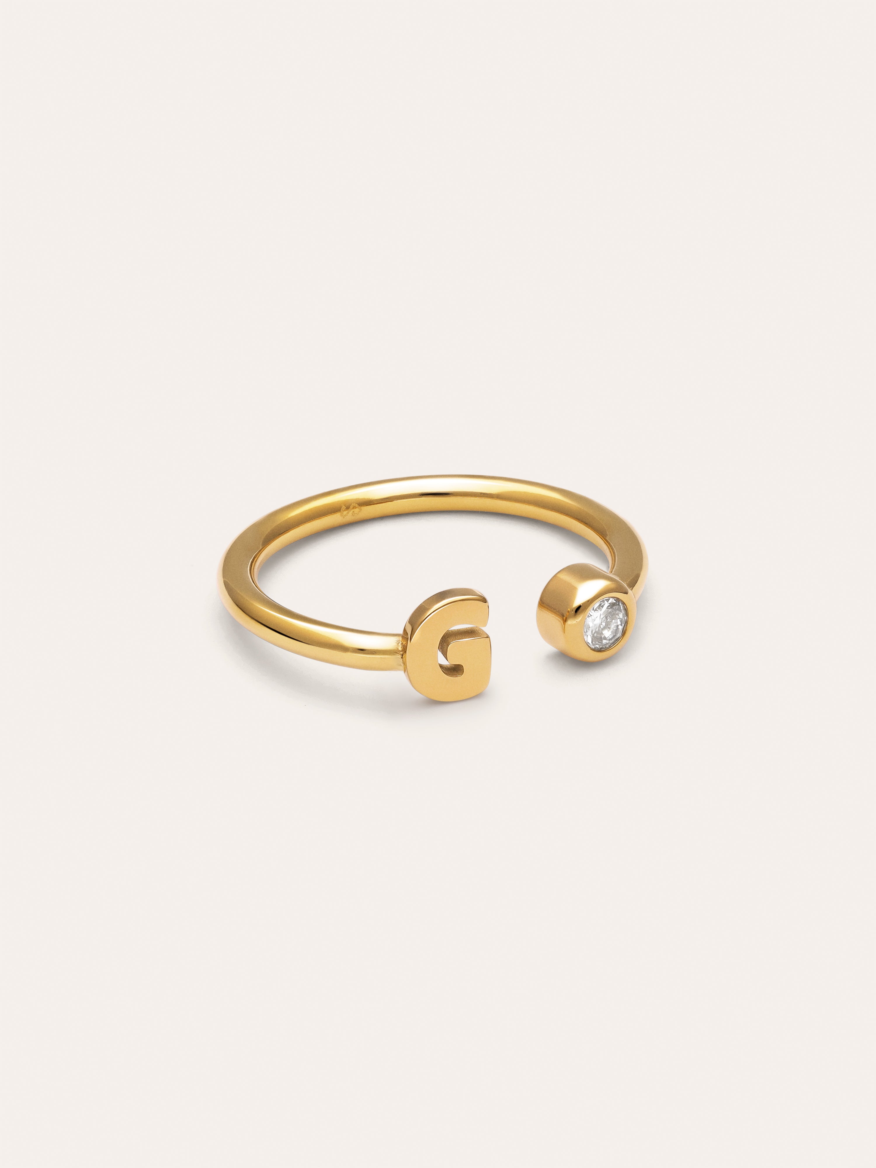 Anello Personalizzato Letter Spark Acciaio Placcato Oro