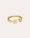 Anello Personalizzato Letter Spark Acciaio Placcato Oro