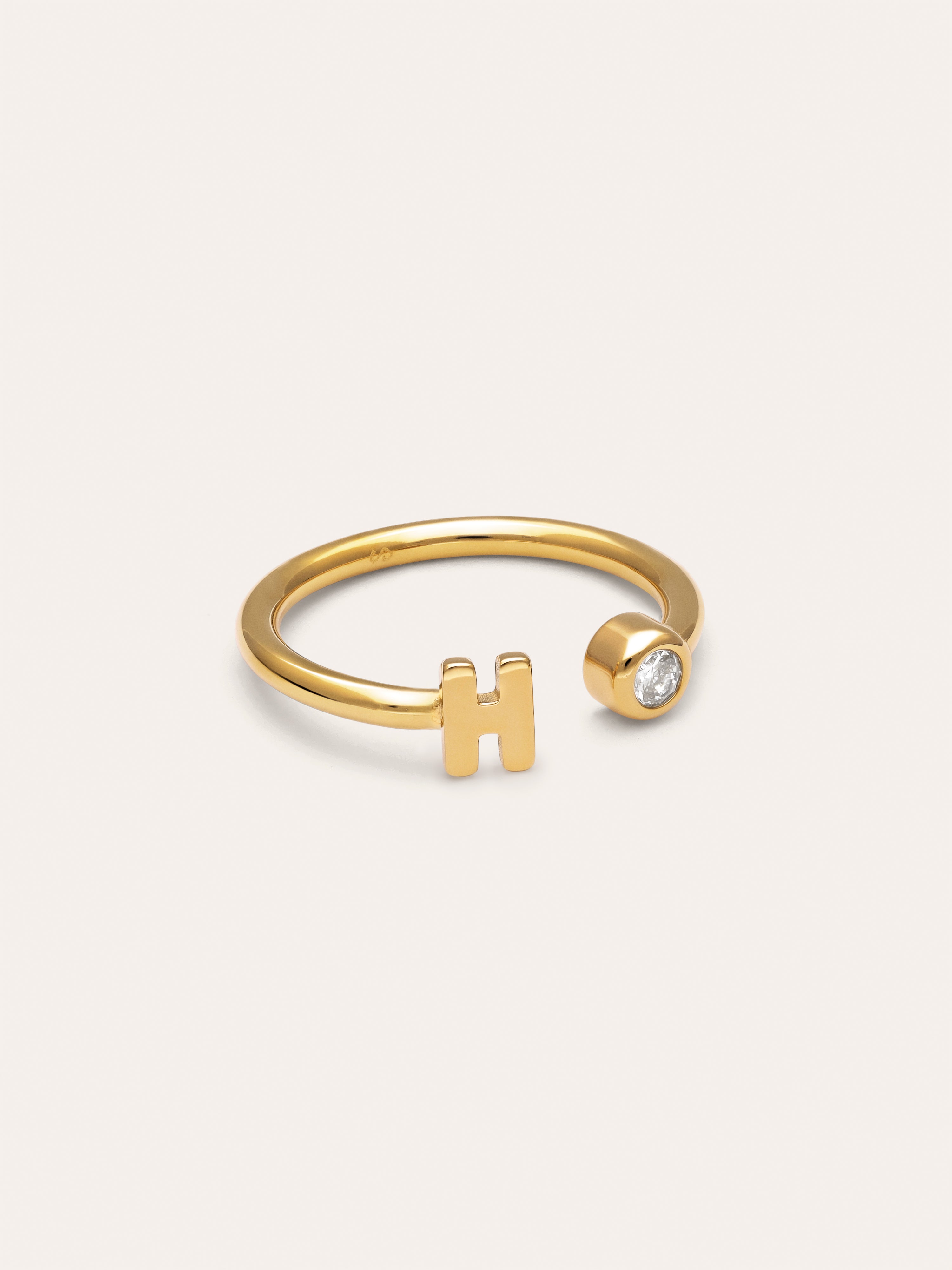 Anello Personalizzato Letter Spark Acciaio Placcato Oro