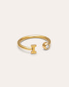 Anello Personalizzato Letter Spark Acciaio Placcato Oro