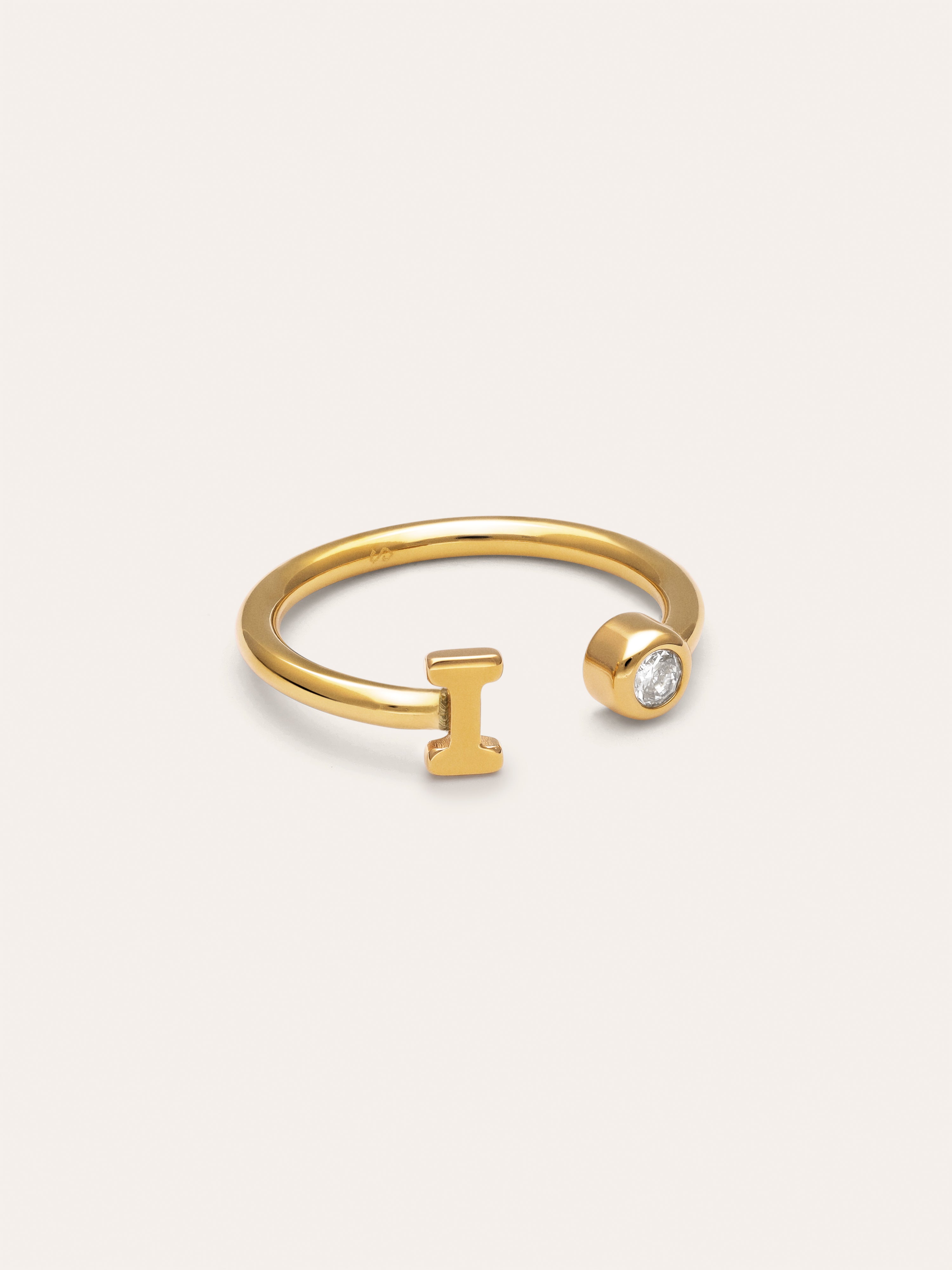 Anello Personalizzato Letter Spark Acciaio Placcato Oro