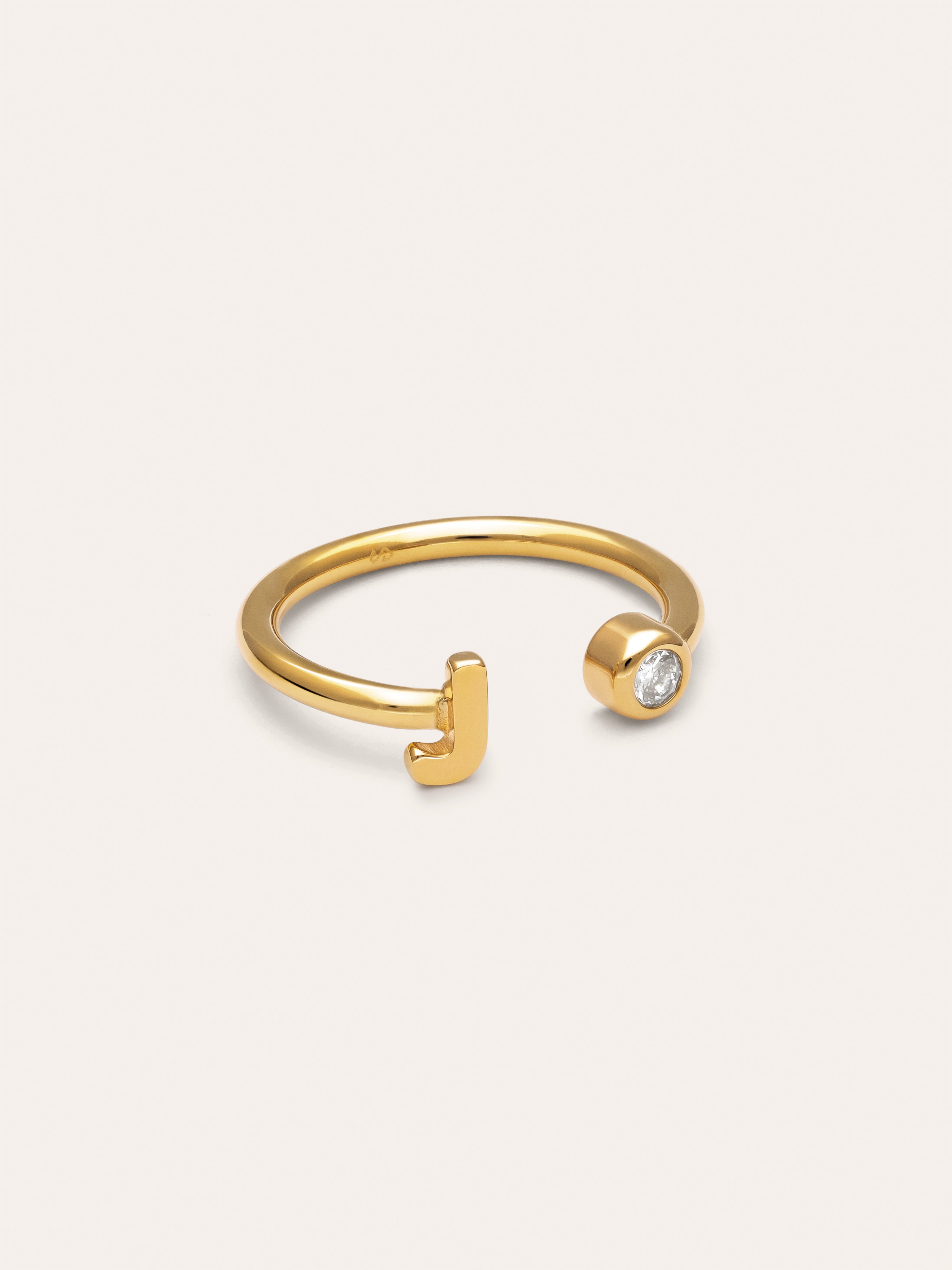 Anello Personalizzato Letter Spark Acciaio Placcato Oro
