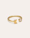 Anello Personalizzato Letter Spark Acciaio Placcato Oro