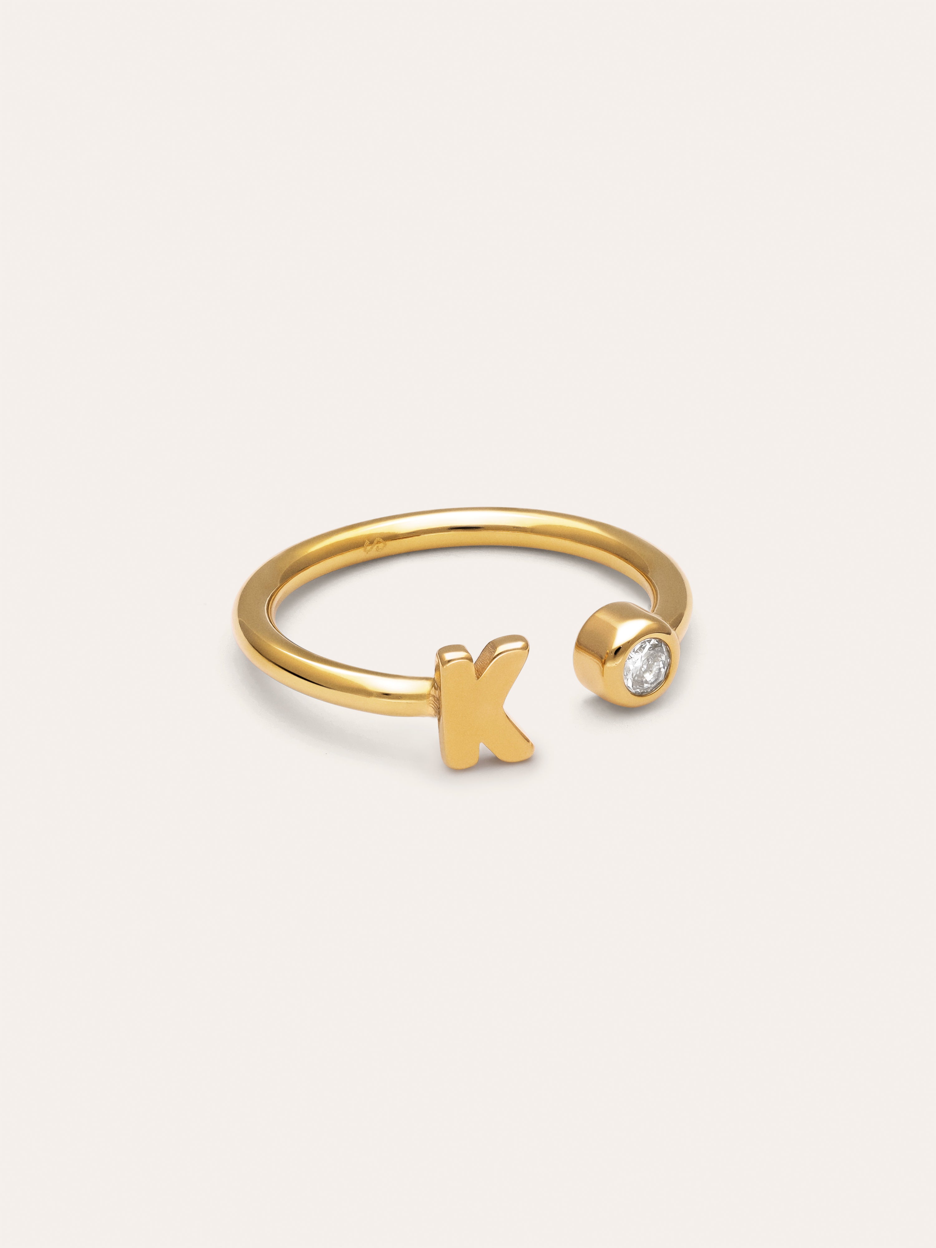Anello Personalizzato Letter Spark Acciaio Placcato Oro
