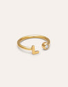 Anello Personalizzato Letter Spark Acciaio Placcato Oro