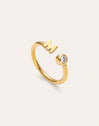 Anello Personalizzato Letter Spark Acciaio Placcato Oro