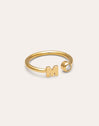 Anello Personalizzato Letter Spark Acciaio Placcato Oro