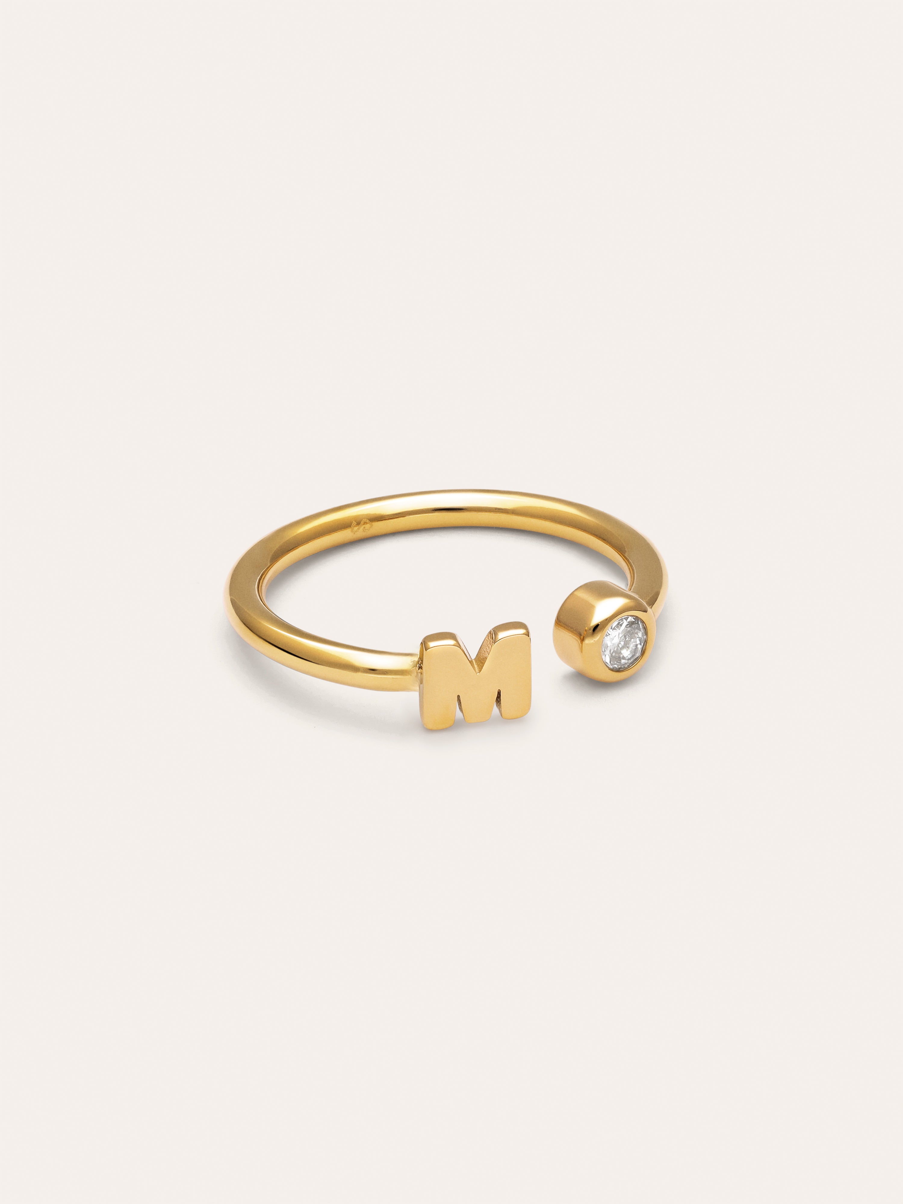 Anello Personalizzato Letter Spark Acciaio Placcato Oro