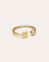 Anello Personalizzato Letter Spark Acciaio Placcato Oro