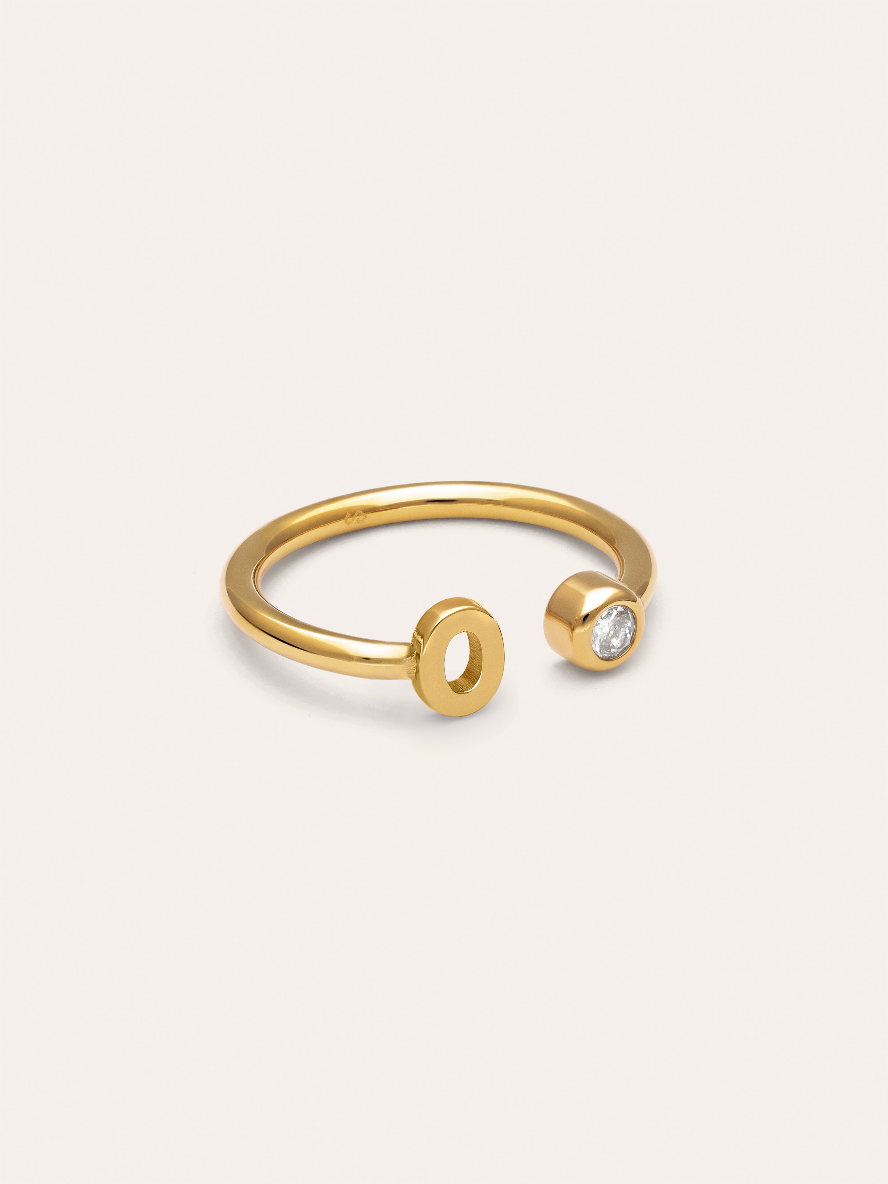 Anello Personalizzato Letter Spark Acciaio Placcato Oro
