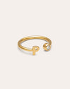 Anello Personalizzato Letter Spark Acciaio Placcato Oro