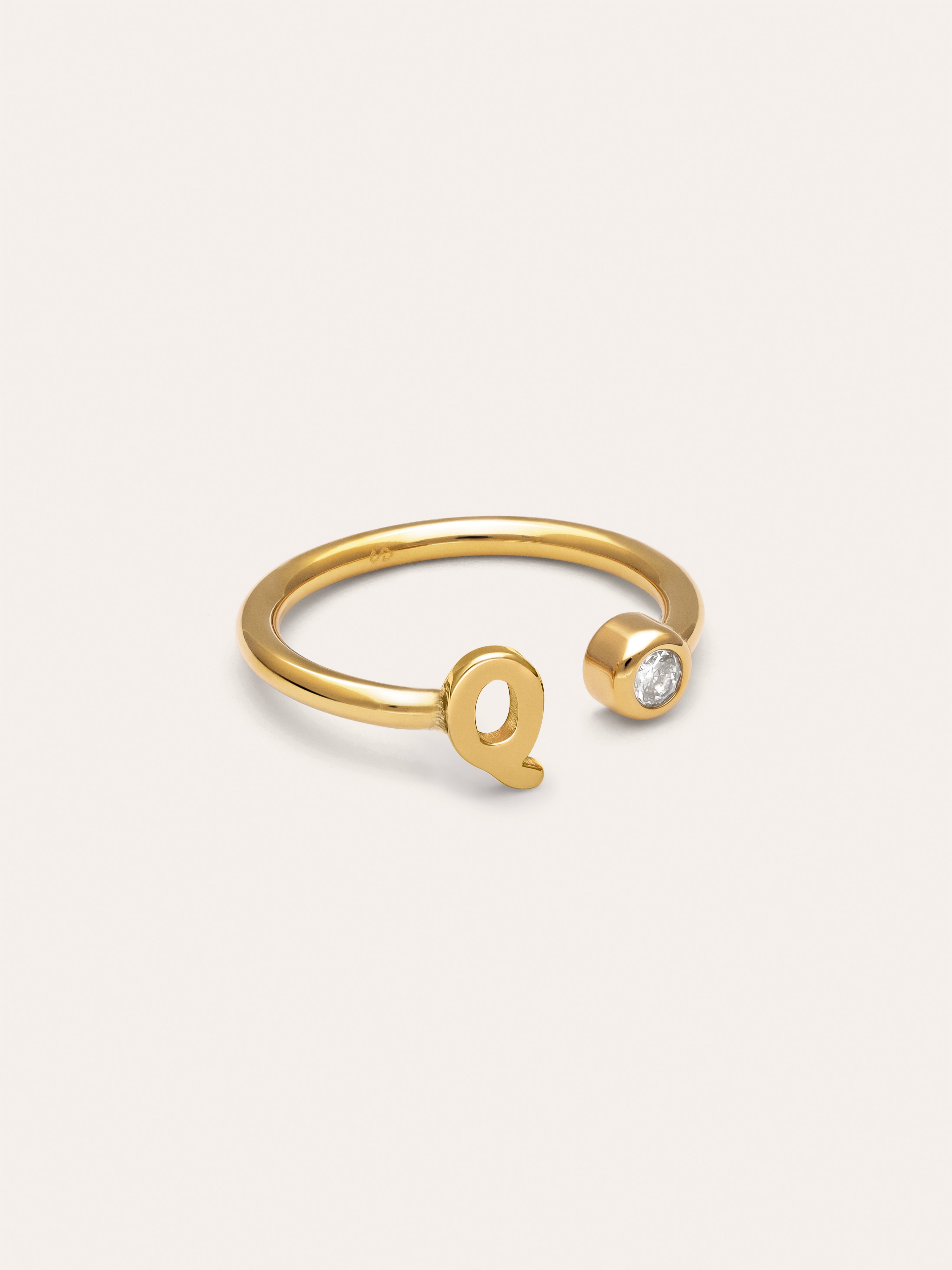 Anello Personalizzato Letter Spark Acciaio Placcato Oro