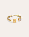 Anello Personalizzato Letter Spark Acciaio Placcato Oro