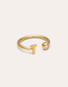 Anello Personalizzato Letter Spark Acciaio Placcato Oro