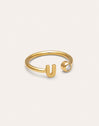 Anello Personalizzato Letter Spark Acciaio Placcato Oro