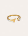 Anello Personalizzato Letter Spark Acciaio Placcato Oro