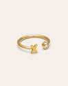 Anello Personalizzato Letter Spark Acciaio Placcato Oro
