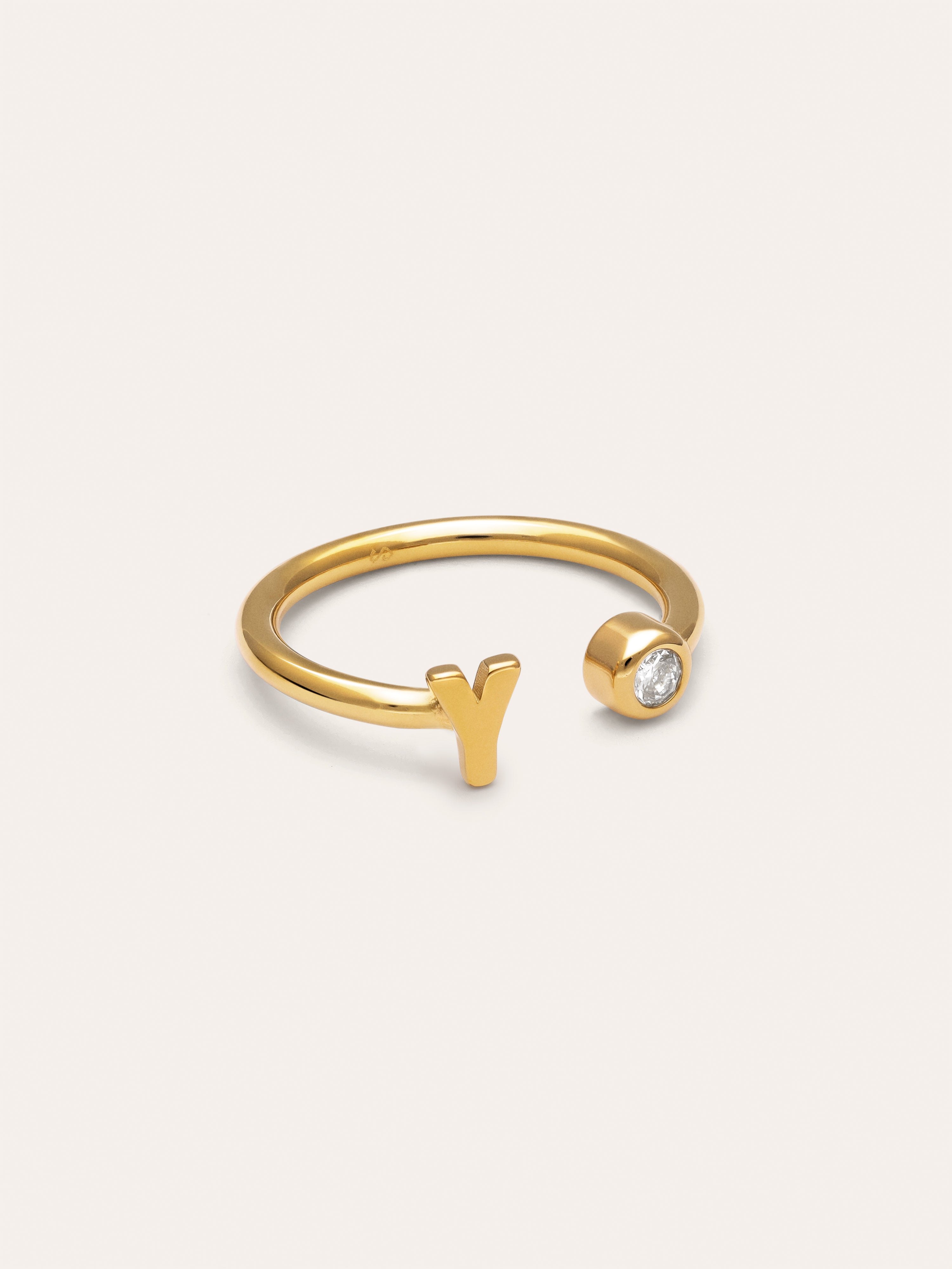 Anello Personalizzato Letter Spark Acciaio Placcato Oro