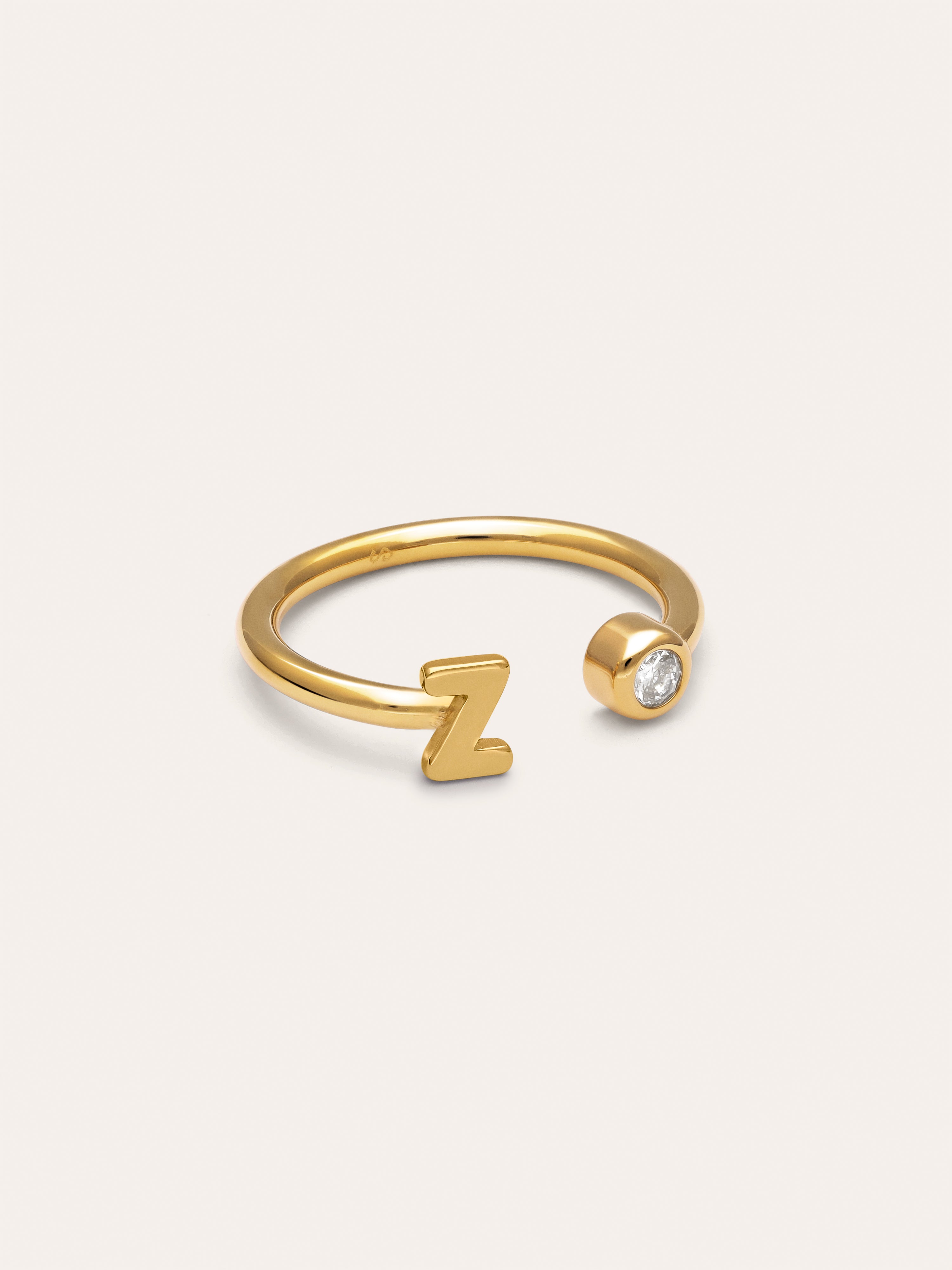 Anello Personalizzato Letter Spark Acciaio Placcato Oro